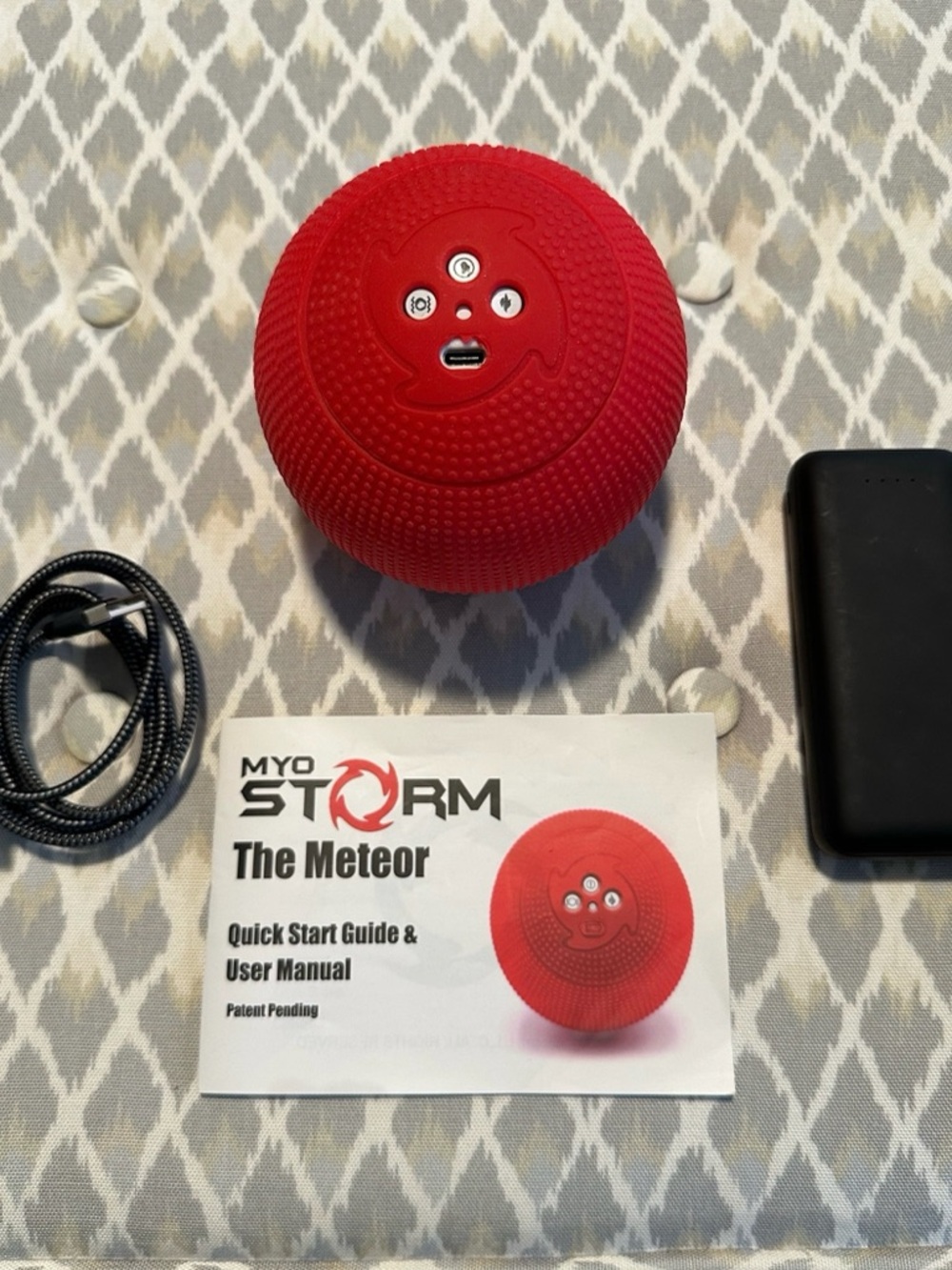 MyoStorm “The Meteor” Heated Vibrating Massage Ball (Complete Set)